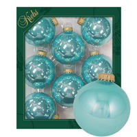 CHRISTBAUMKUGELN Uni-Design Juliana Blau 7cm (Glas / 8 Stk.) - Blau, Glas (7/7/7cm) - Krebs Glas Lauscha