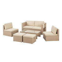 LOUNGEGARNITUR Salou beige - Beige, Kunststoff - Juskys