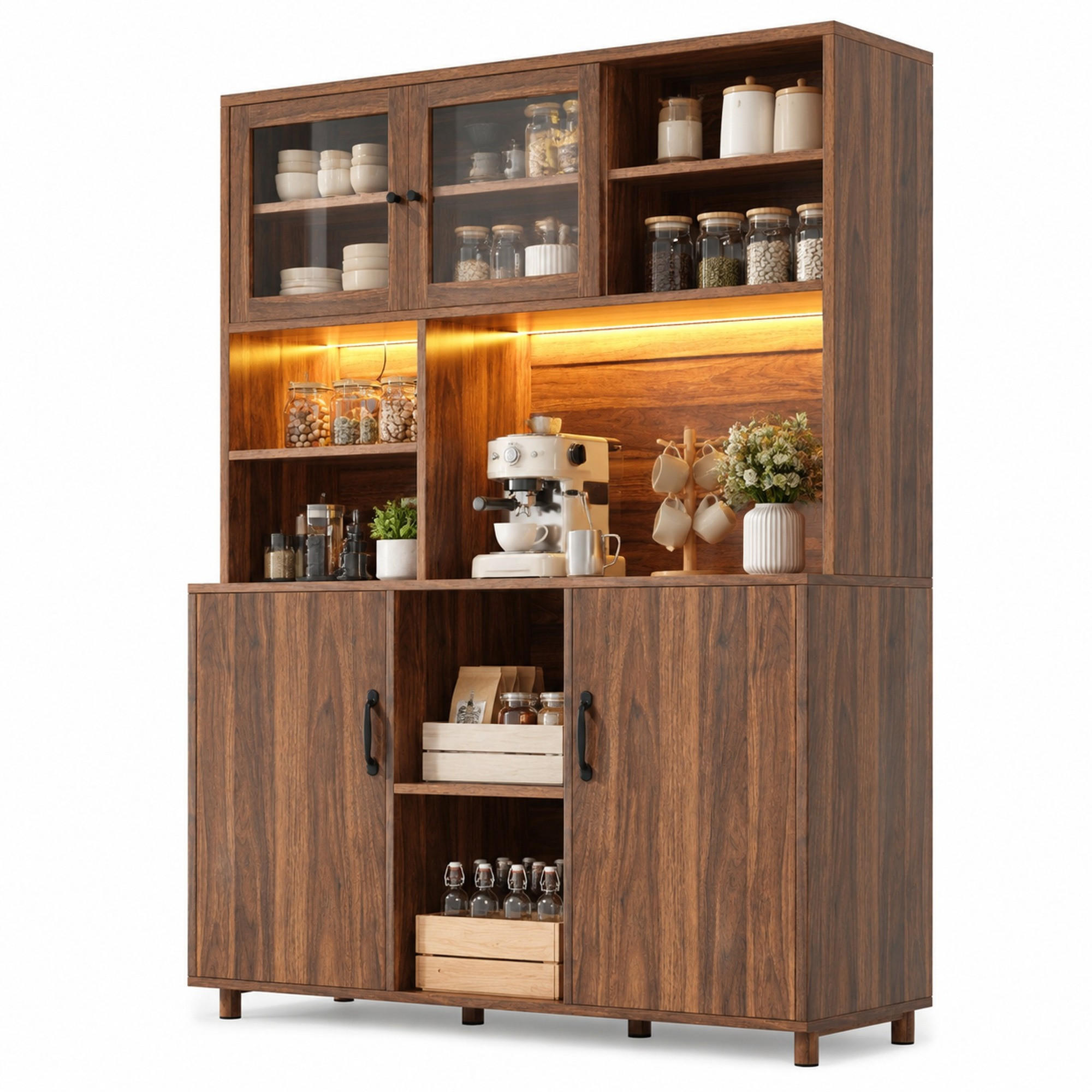 Meubliv Hochschrank Braun 40x185x140 cm