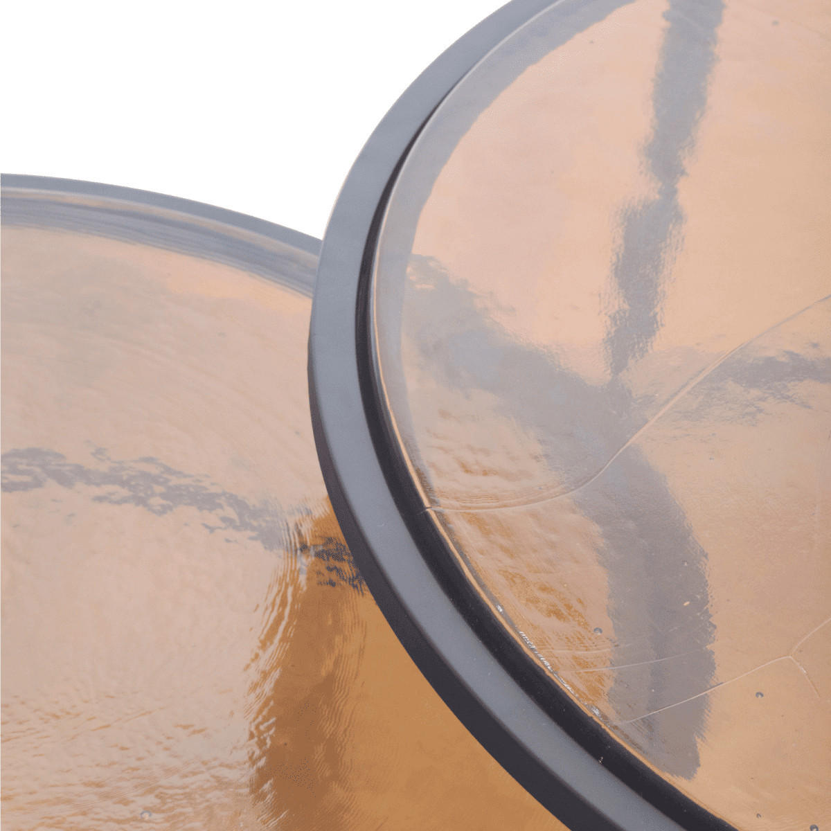 SATZTISCHE aus Rauchglas und schwarzem Metall D86 cm - IGLOO - Schwarz, Metall (90/86/46cm) - Signature