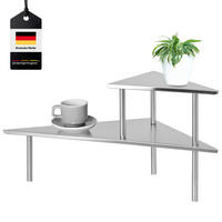 KÜCHEN-ECKREGAL, silber, Edelstahl - Edelstahlfarben, Metall (45/30/45cm) - bremermann