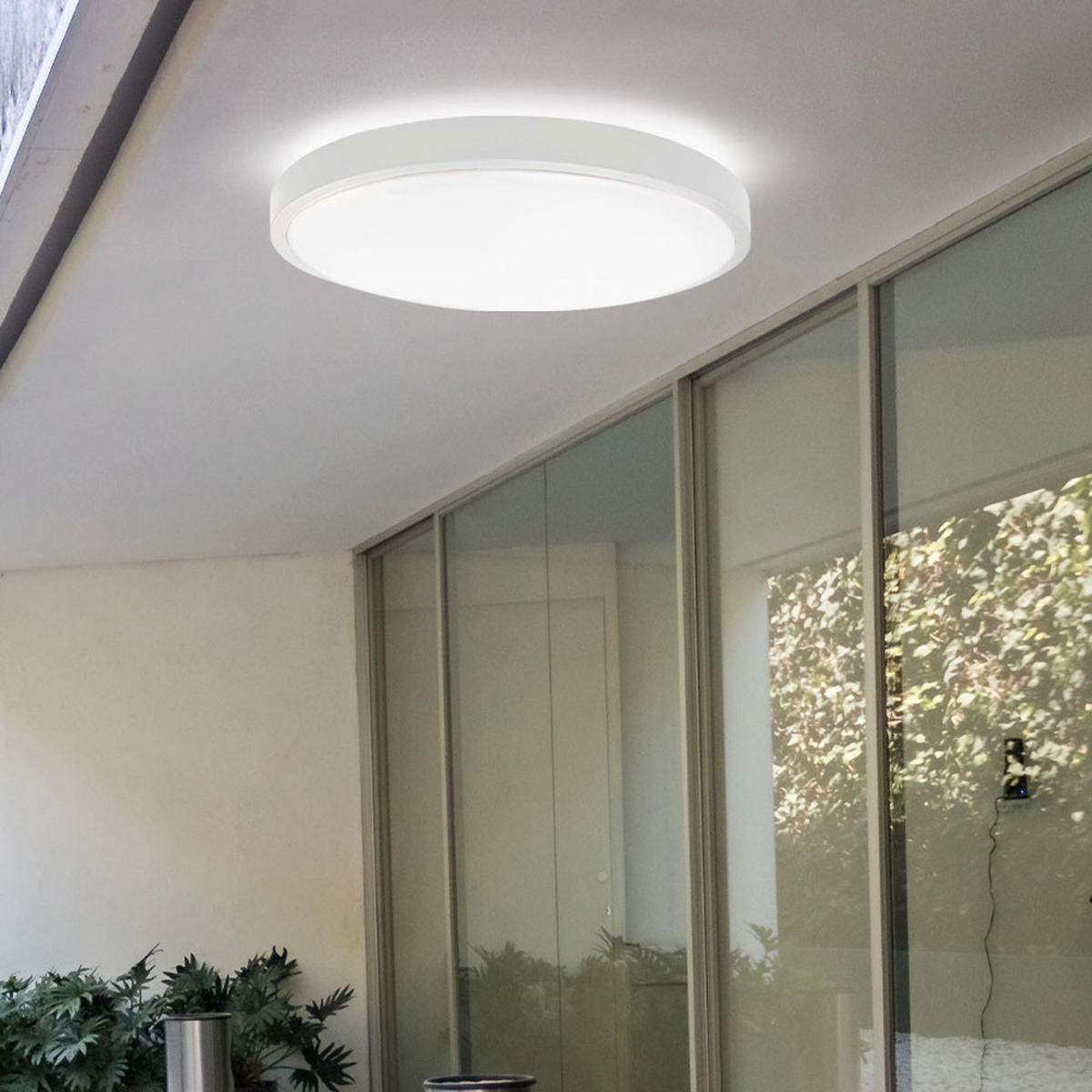 LED DECKENLEUCHTE rund Weiß - Weiß, Kunststoff (25/25/6.3cm)