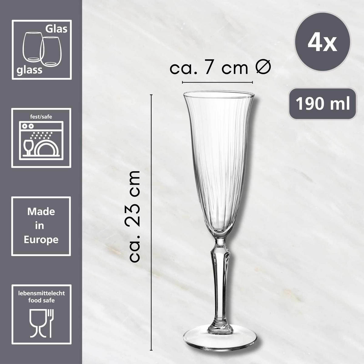 SEKTGLÄSER Perpetuo transparent 190 ml 4er Set - Transparent, Glas (0.19L) - Ritzenhoff Breker