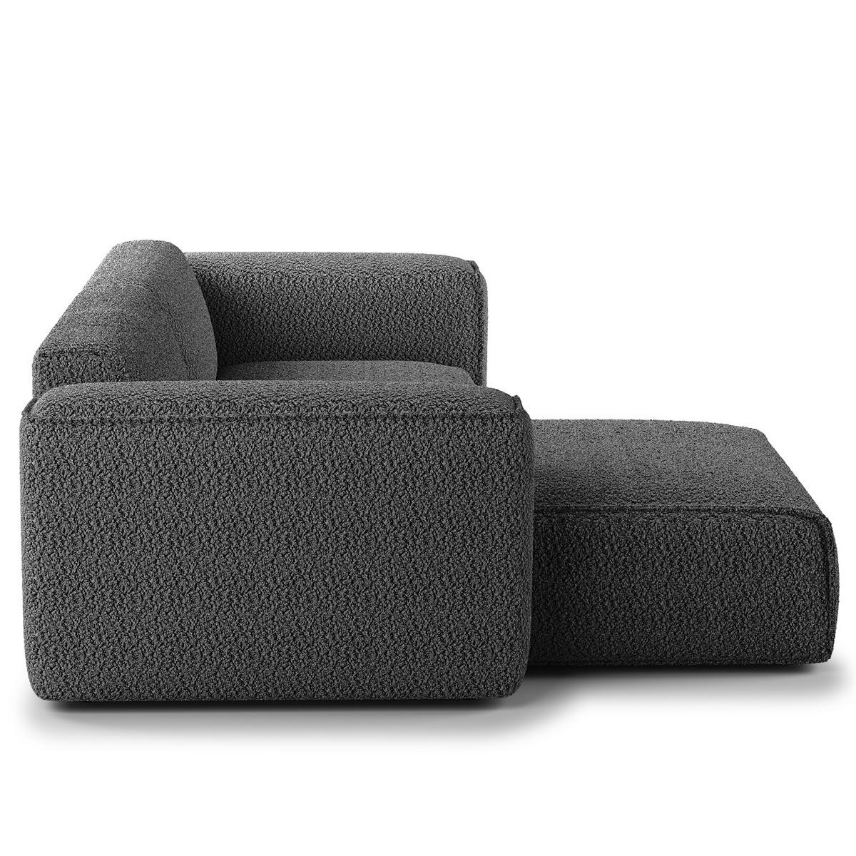 1,5-SITZER ECKSOFA mit Longchair - Anthrazit/Schwarz, Kunststoff/Textil (260/173cm) - home24