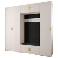GARDEROBEN-SET 236,7/250/47 - Goldfarben/Schwarz, Holz/Kunststoff (250/236.7/47cm) - Abiks Möbel