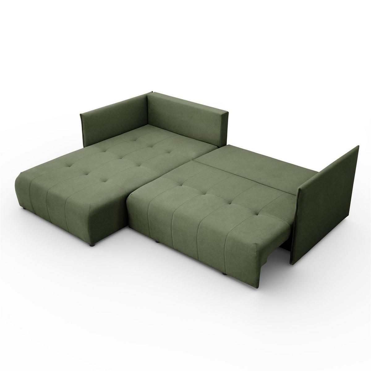 ECKSOFA APOLLO L mit Schlaffunktion und Bettkasten – linke Seite - Grün, Textil (246/188cm) - Lookway