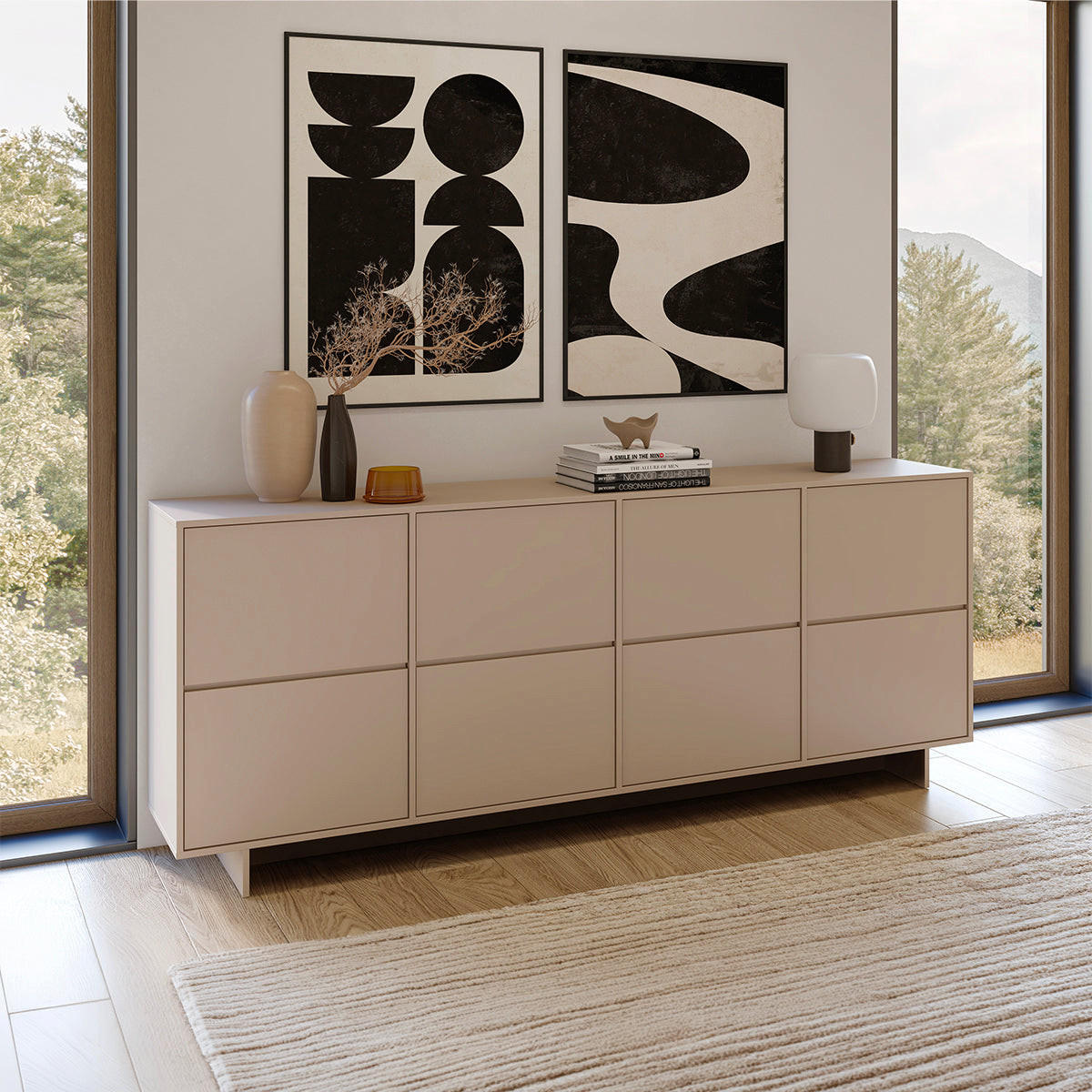 SIDEBOARD Tadao Kašmír - kašmírová, kompozitní dřevo (220.5/88/41.5cm) - Petits-meubles