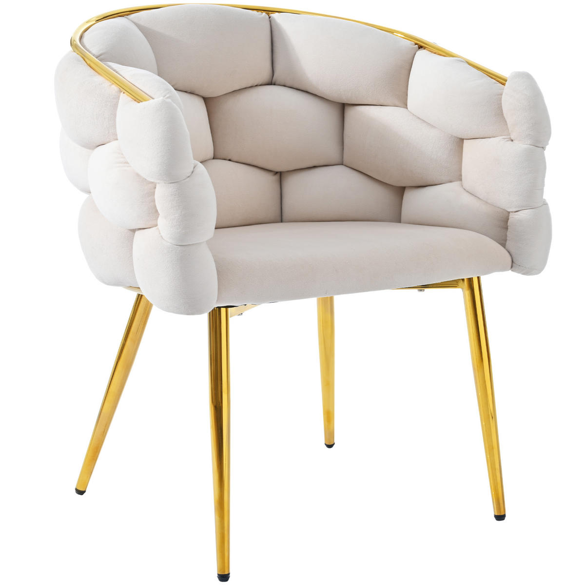ESSZIMMERSTUHL 2er-Set 44 x 41 x 74 cm Samt Beige - Beige, Metall (41/74/44cm) - Meubliv