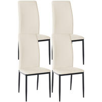 STUHL 4er Set Lederlook creme - Creme, Textil/Metall (41.5/99/40cm) - CLP