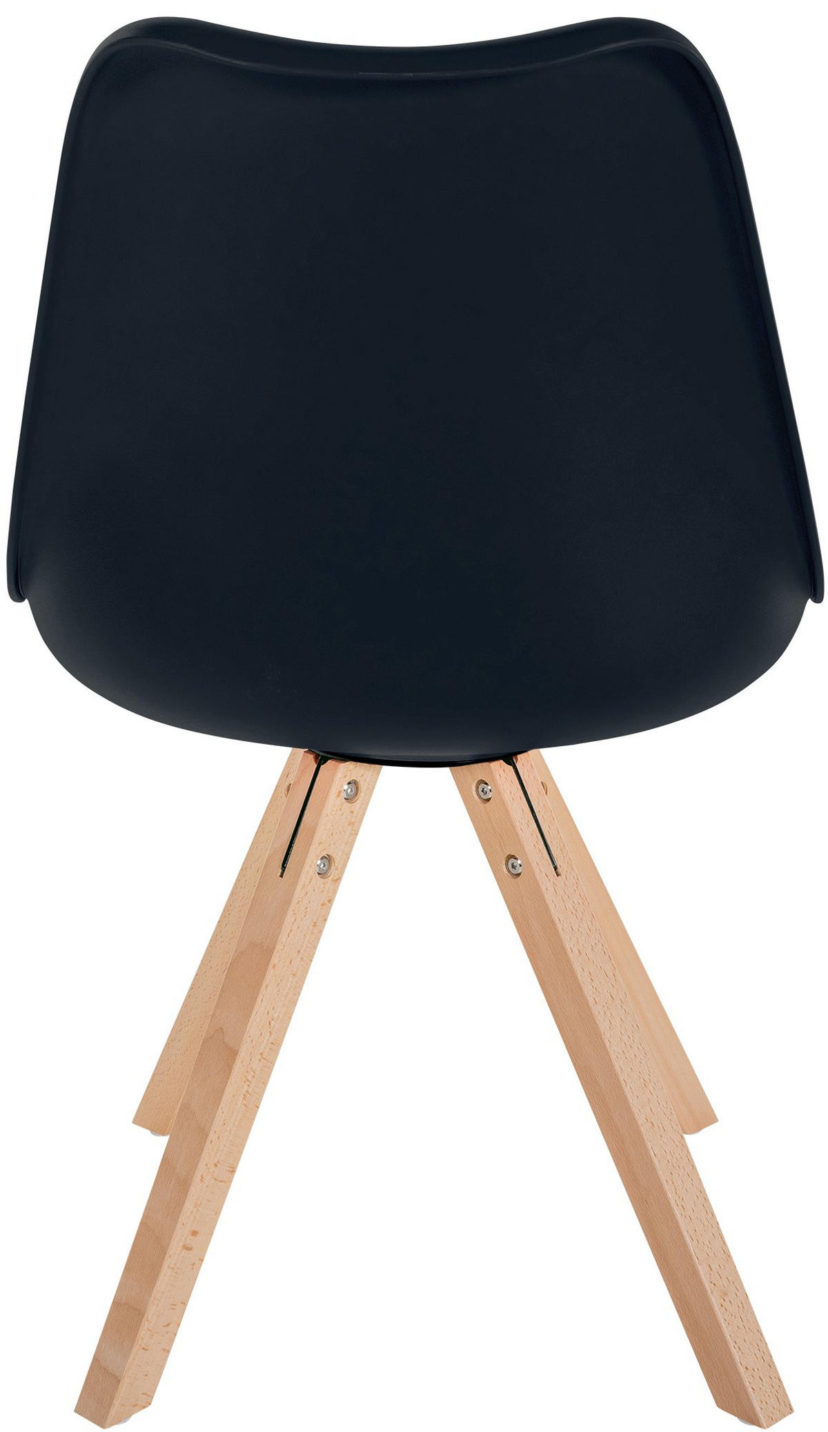 STUHL Kunststoff schwarz - Schwarz/Naturfarben, Holz/Kunststoff (48/81/54cm) - CLP