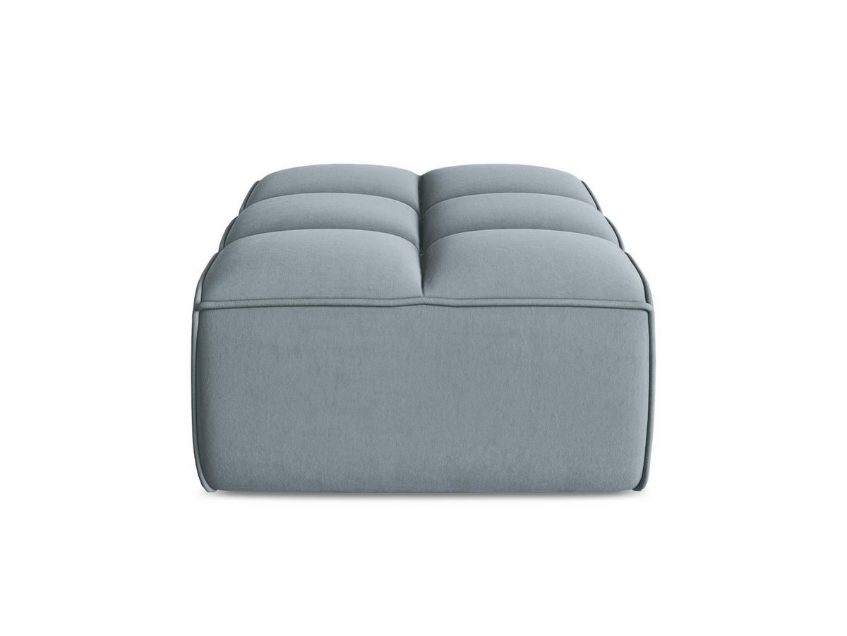 POUF Samt Stoff Blau - Blau/Schwarz, Kunststoff/Textil (80/43/93cm) - Makamii
