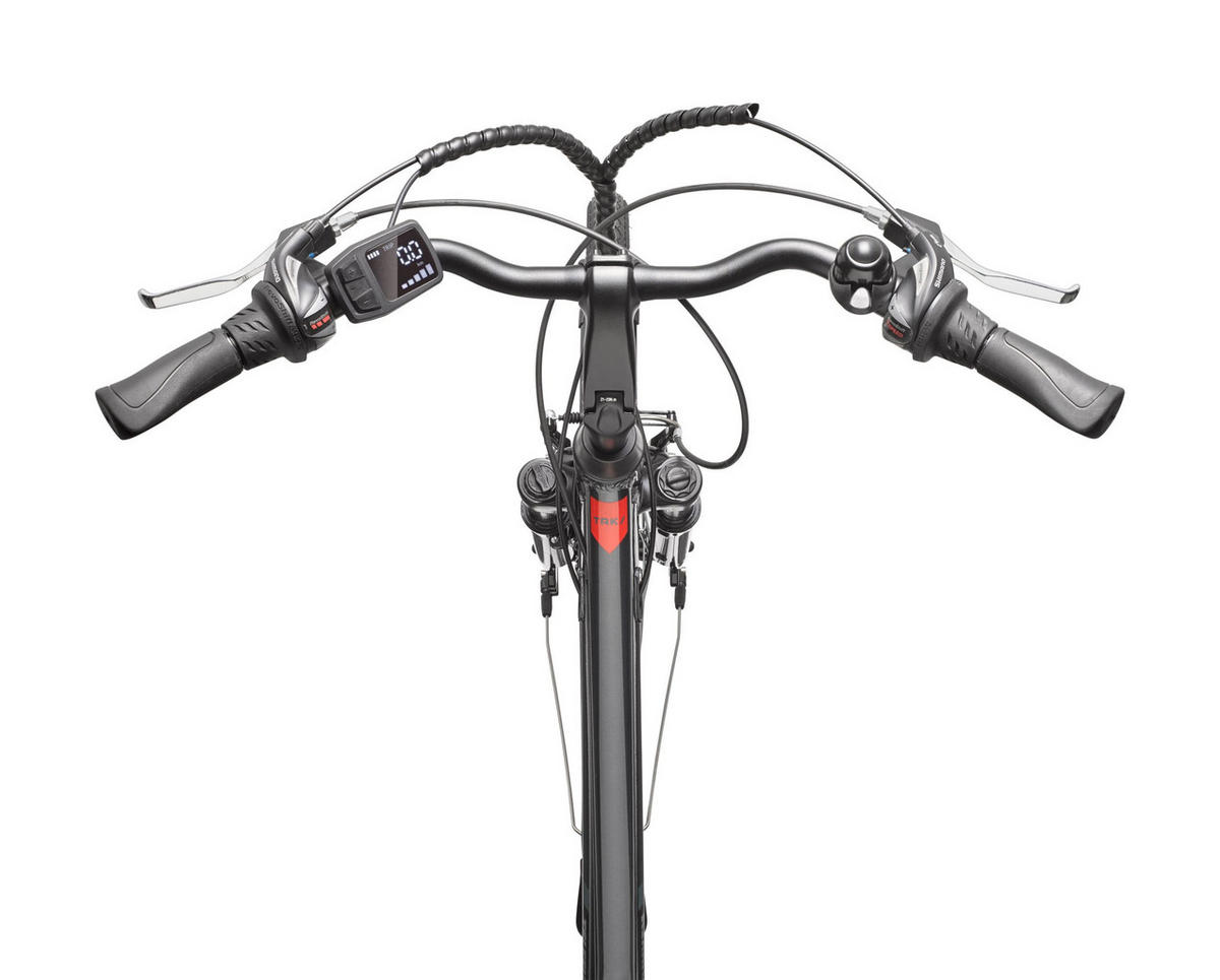 E-BIKE XT485 Trekking Elektrofahrrad 21-Gang Shimano Kettenschaltung, Pedelec, 14,5Ah, 37V Akku - Anthrazit, Metall (112cm) - Telefunken