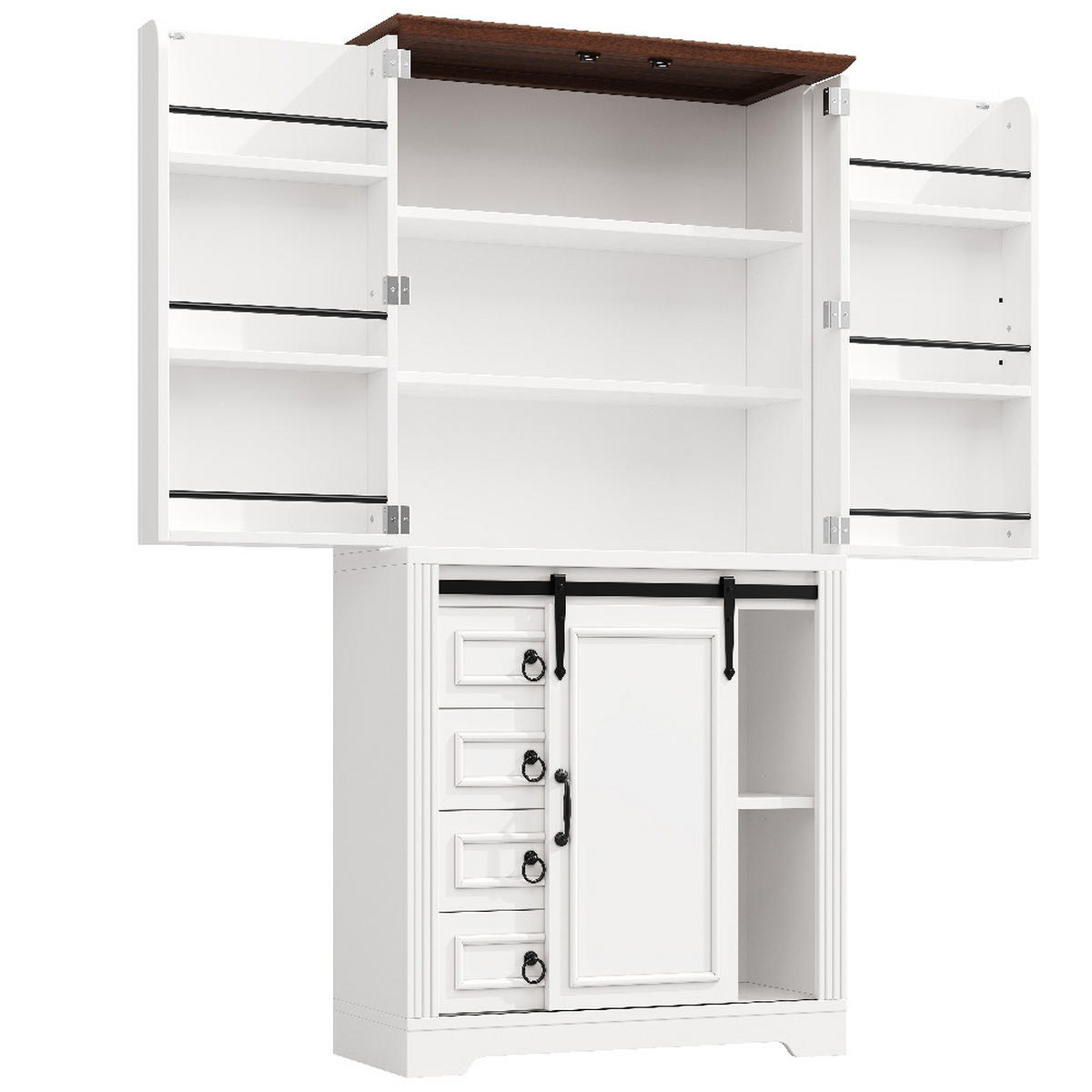 KÜCHENSCHRANK KIPPSCHUTZ SOFT-CLOSE MDF Weiß 80/180/39,8 cm - Weiß, Kunststoff (39.8/80/180cm) - Rolipo