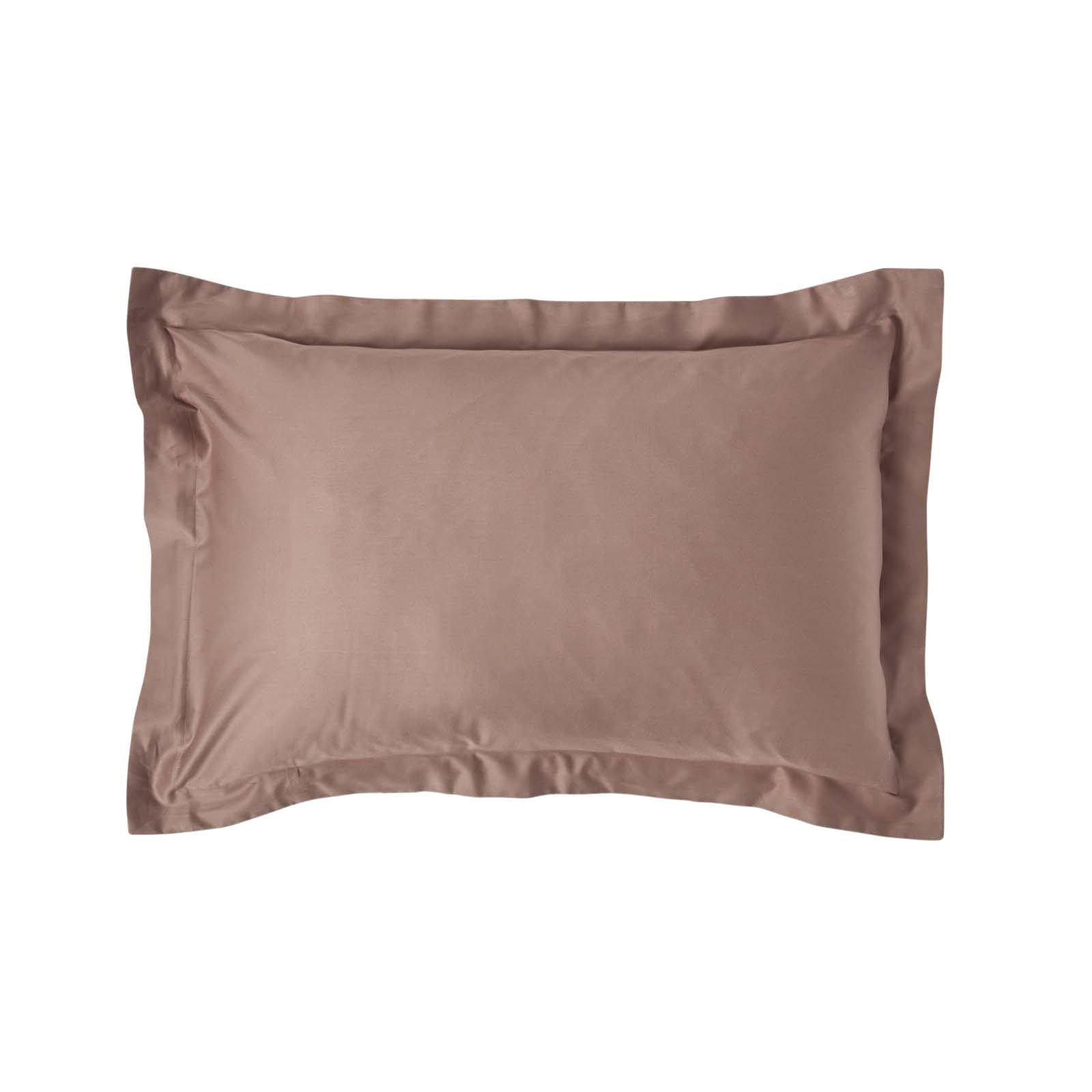BIO-KISSENBEZUG Satin mit Stehsaum, Fadendichte 400 - Braun, Textil (48/74cm) - Homescapes
