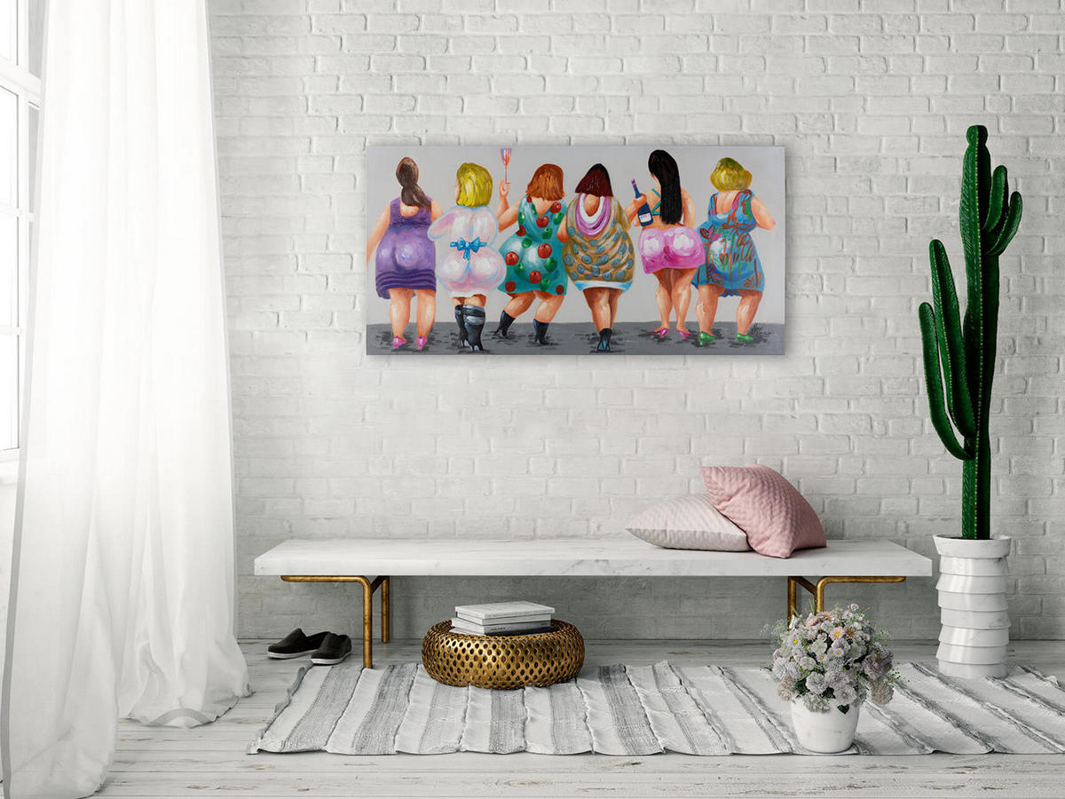 ACRYLBILD HANDGEMALT 120/60 cm - Multicolor/Grau, Holz/Textil (1.7/60cm) - KUNSTLOFT