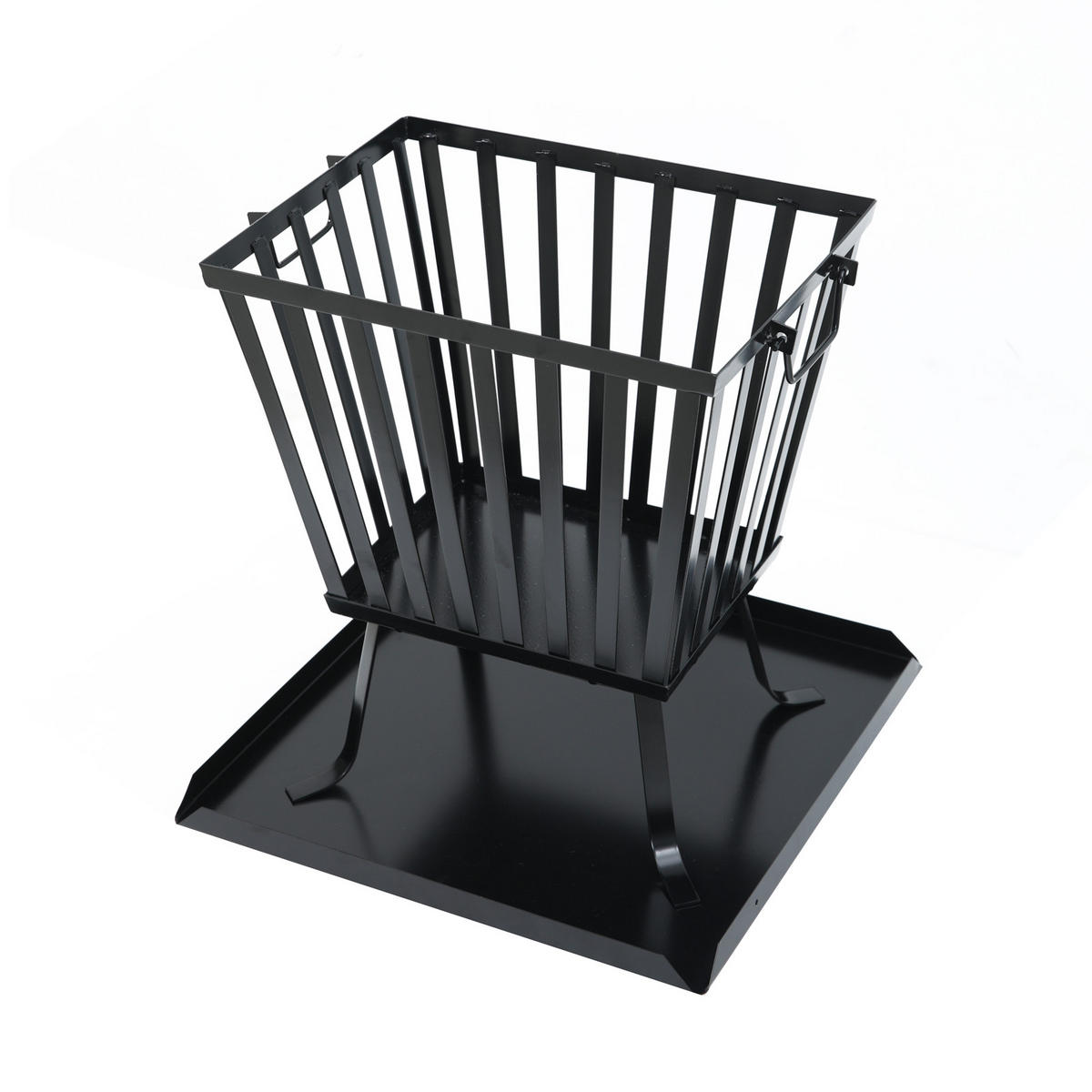FEUERKORB eckig mit Funkenschutz - Schwarz, Metall (45/44/45cm) - TAINO
