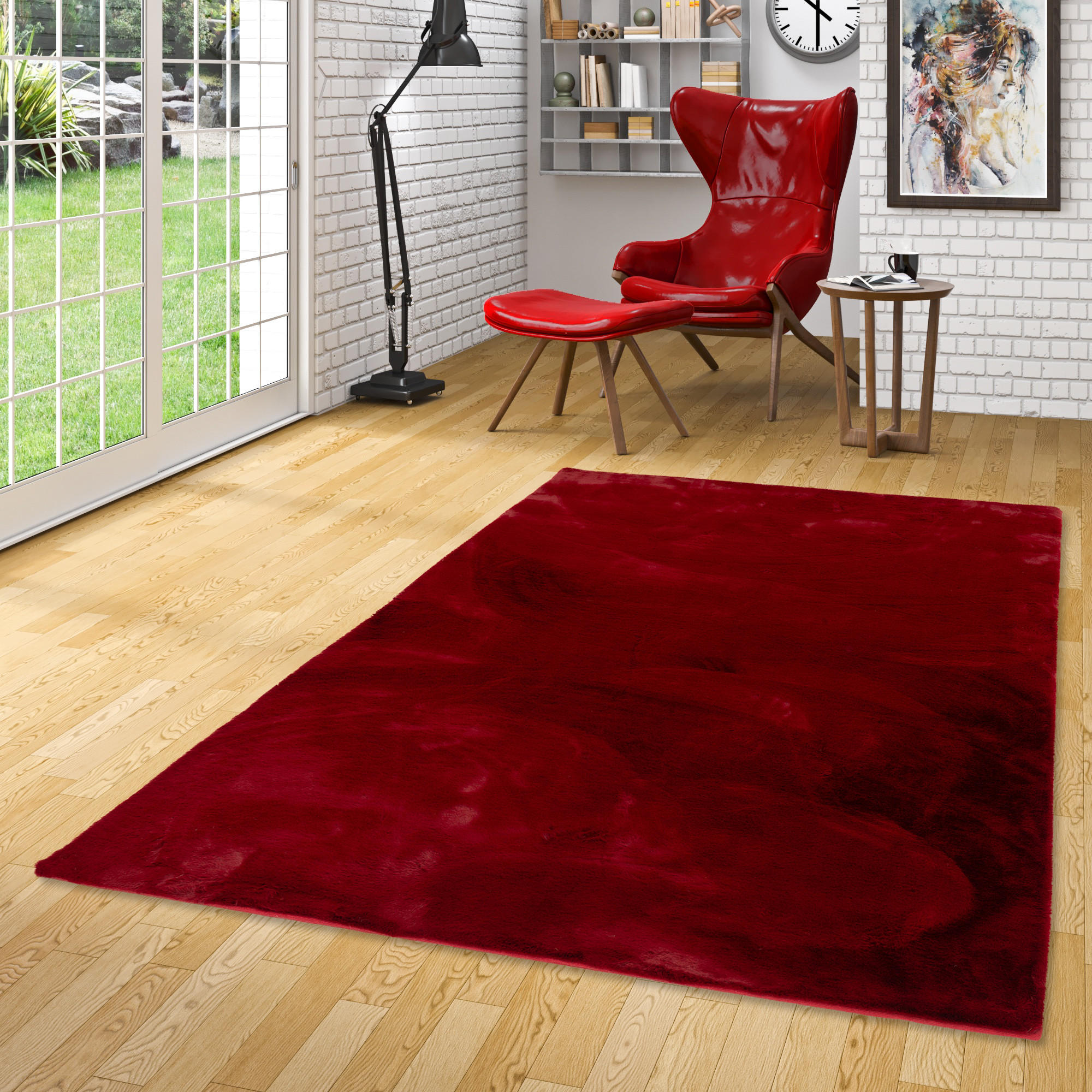 FELLTEPPICH LUXUS SUPER SOFT PLUSH - Rot, Textil (120/170cm) - Pergamon