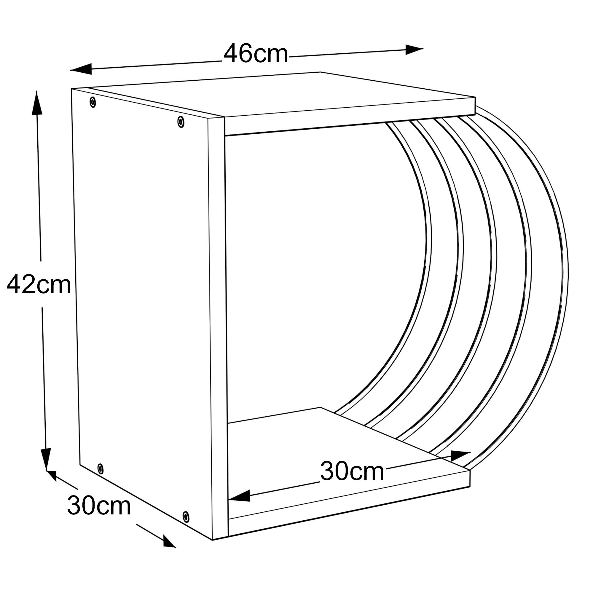 BEISTELLTISCH Vefsn - Chromfarben/Walnussfarben, Holzwerkstoff/Metall (30/46/42cm) - [en.casa]