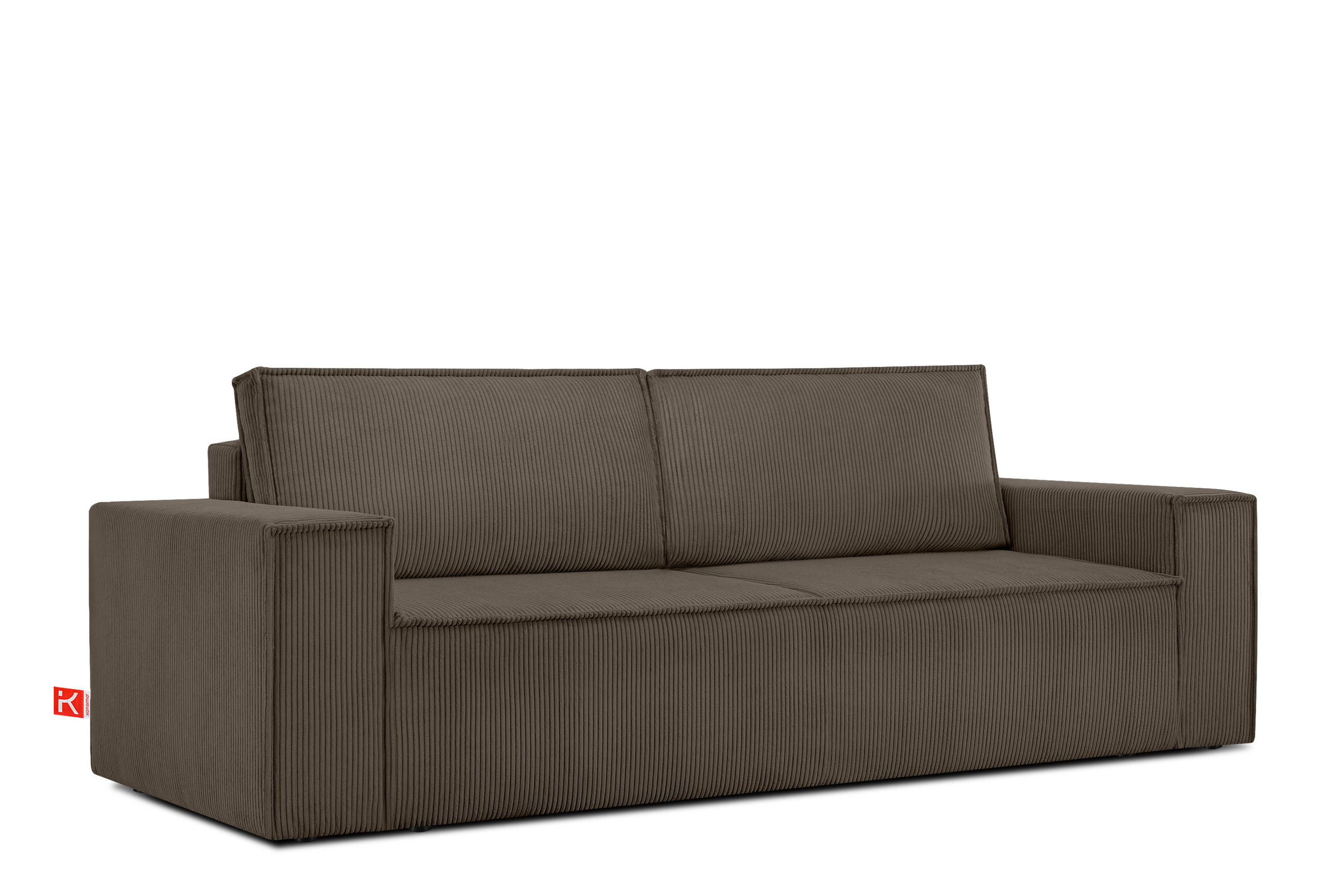 3-SITZER-SCHLAFSOFA NAPI in Pet Friendly Cord-Stoff, braun - Schwarz/Braun, Textil (244/89/101cm) - KONSIMO®