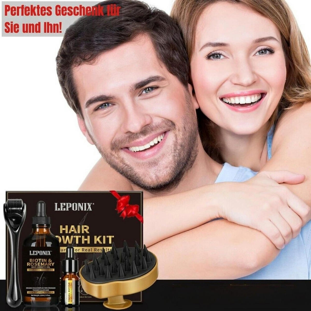 HAARPFLEGE Set mit Rosmarinöl und Kopfhautmassagebürste - Multicolor, Kunststoff (15.5/18.6/6.9cm)