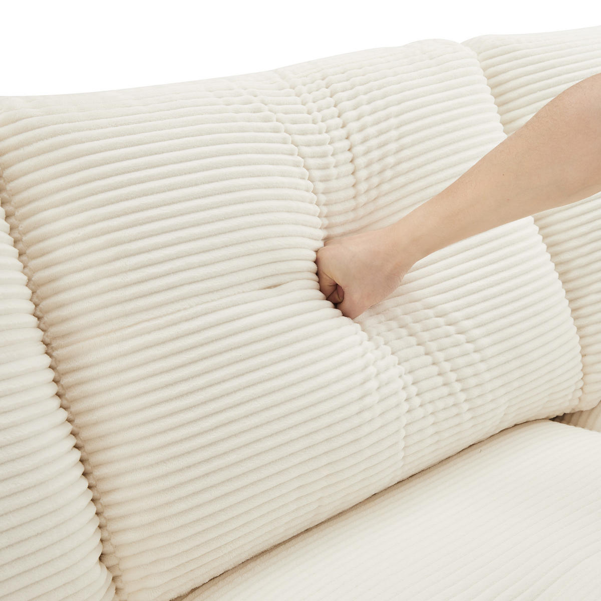 SOFA, 4-Sitzer, Stauraum, Hocker, Beige, 280x146x85cm - Beige, Textil (146/280cm) - FLIEKS