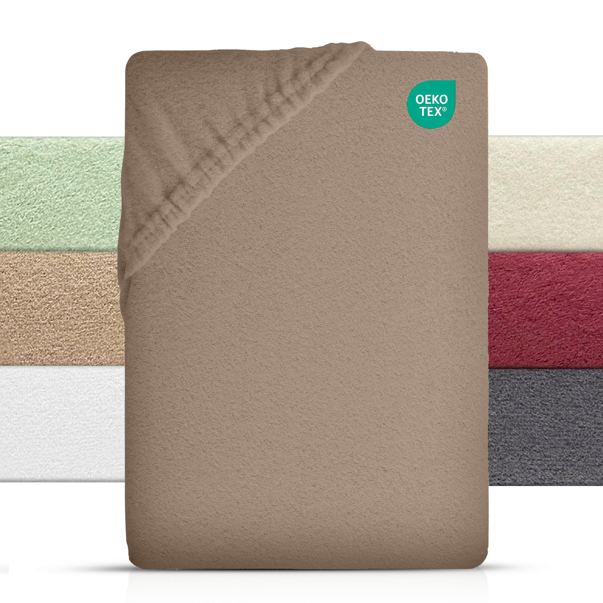 WINTER-SPANNBETTLAKEN 180-200x200-220 cm, Warmes Teddy Fleece Bettlaken Braun - Braun, Textil (200/220cm) - Carpe Sonno