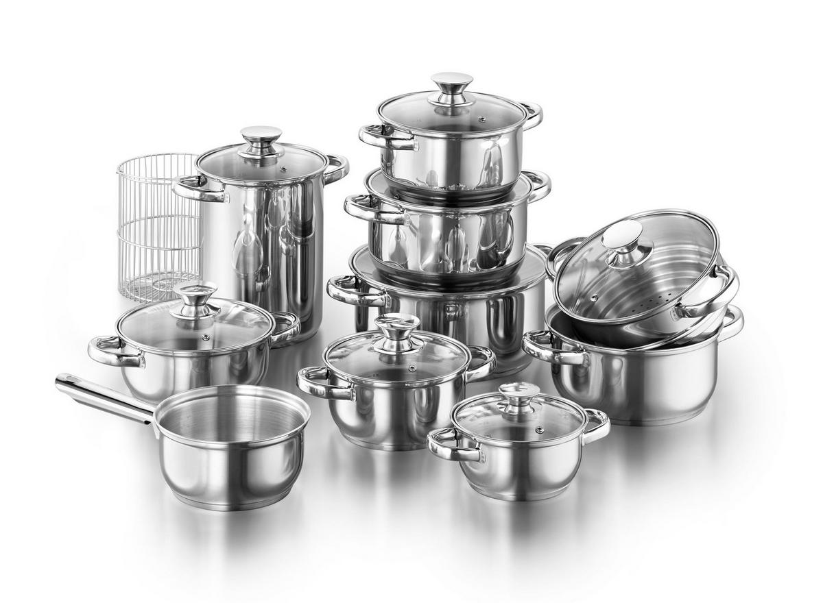 TOPFSET Janina, Edelstahl, Induktion, 19-teilig - Silberfarben, Metall - KOPF