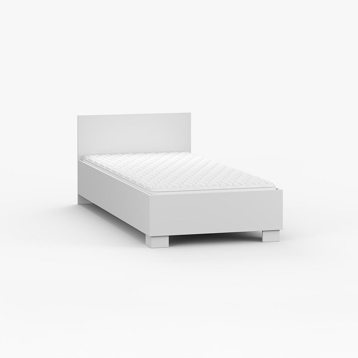BETT 90×200 JONAS I 36 Weiß/Weiß - Weiß, Holzwerkstoff - imoebel24