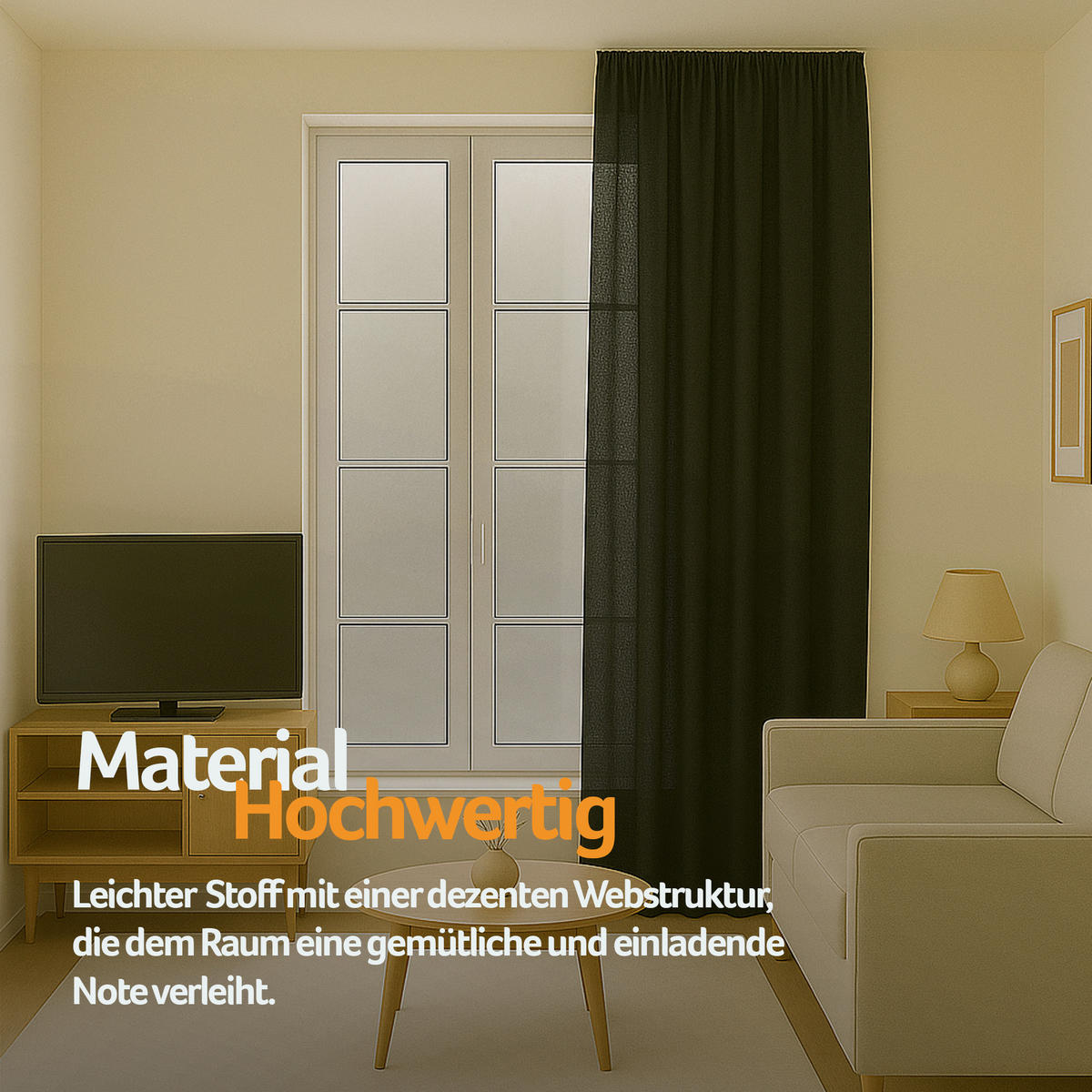 VORHANG Blickdicht ( 140x245cm ) mit Kräuselband / Universalband in Schwarz - Schwarz, Textil (140/245cm) - Bestlivings