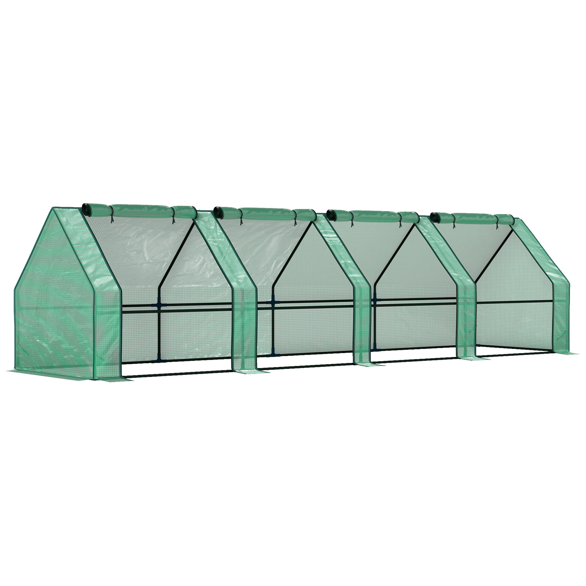 Outsunny Gewächshaus Grün 90x90x360 cm