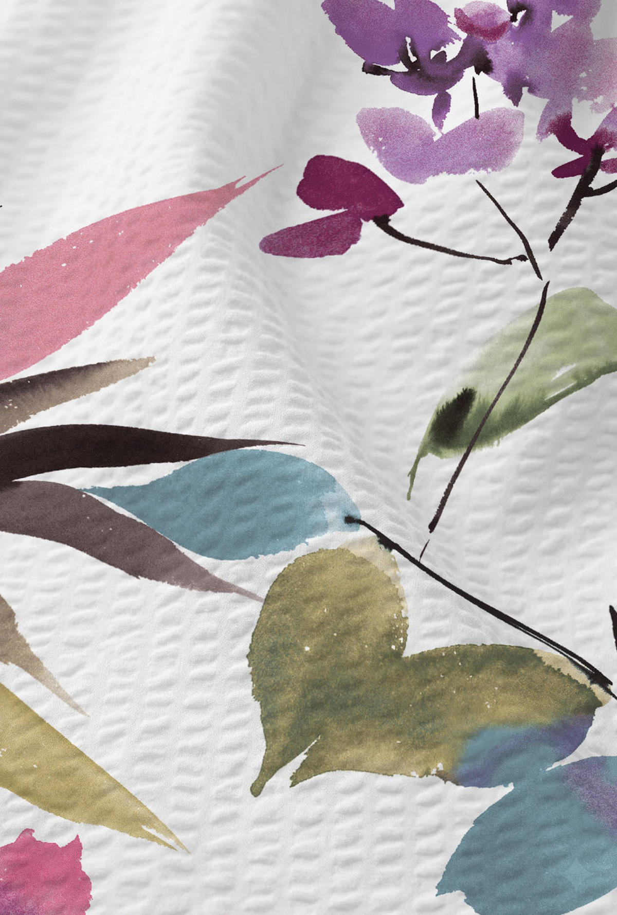 BETTWÄSCHE-GARNITUR Premium Seersucker Frühling viola, 135x200 cm + 80x80 cm - Violett, Textil (135/200cm) - biberna