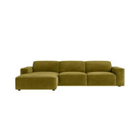 ECKSOFA Cursal L-Form, Stoff Salvador, Olive, Links - Olivgrün, Holz (284/166cm) - Kaiser Möbel