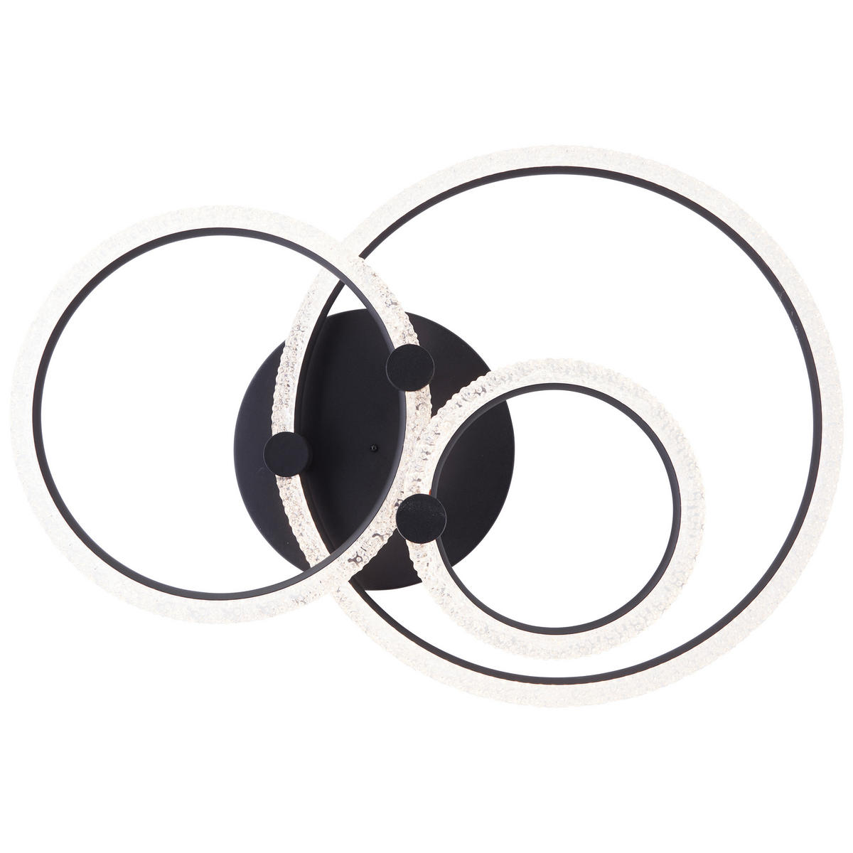 LED DECKENLEUCHTE Aydin Schwarz matt/Transparent 42/56,5/15,5 cm - Multicolor, Kunststoff (42/56.5/15.5cm) - Brilliant