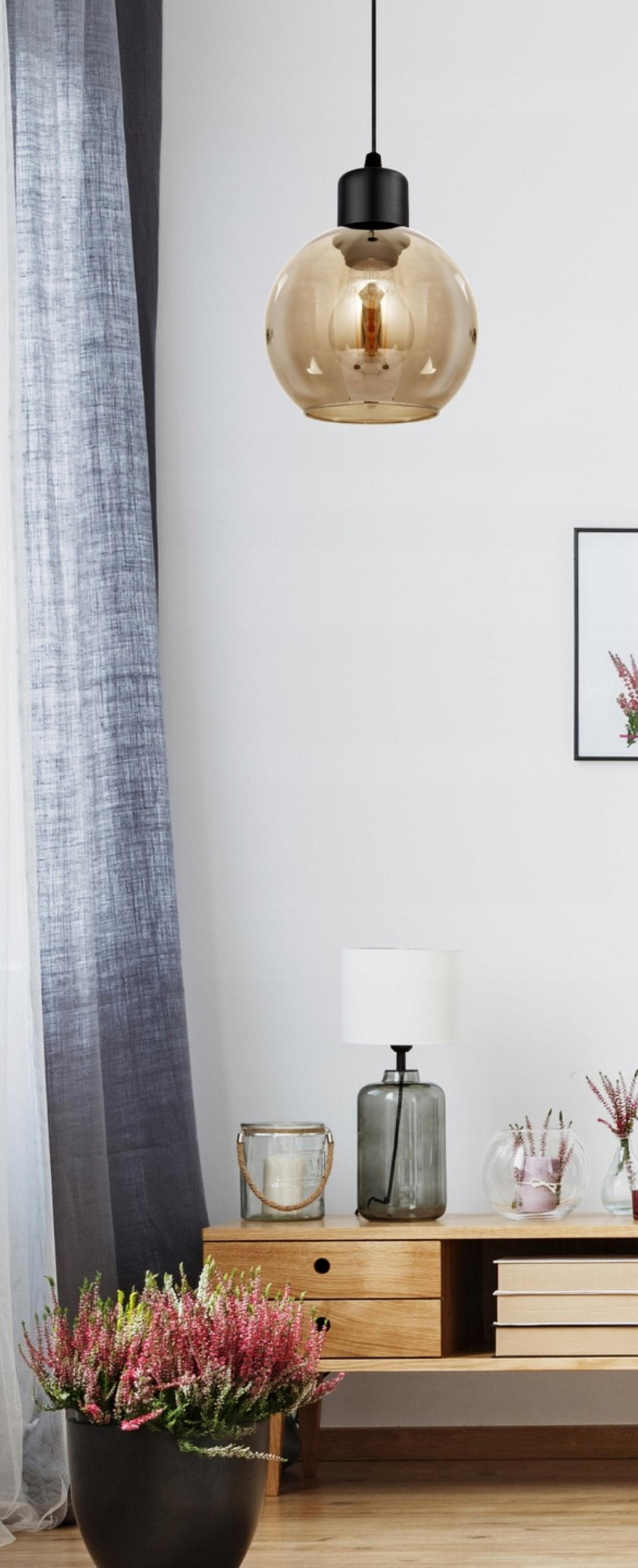 PENDELLEUCHTE Hagen - Transparent, Glas/Metall (14/14/70cm) - kiki design