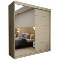 SCHWEBETÜRENSCHRANK Samantha 200 cm mit Spiegel, 2-türig, kaschmir - Kaschmir, Kunststoff (200/216/61cm) - Margaret Hadas24