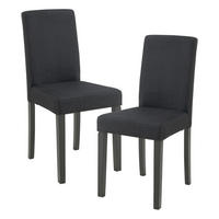 ESSZIMMERSTUHL-SET 2 TLG. Hamburg - Schwarz, Holz/Textil (43/89/54cm) - [en.casa]