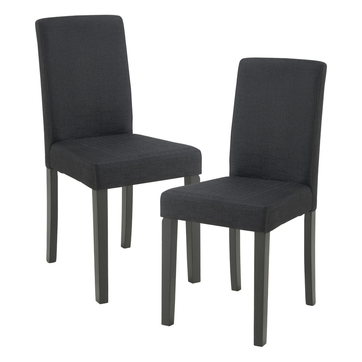 ESSZIMMERSTUHL-SET 2 TLG. Hamburg - Schwarz, Holz/Textil (43/89/54cm) - [en.casa]