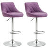 BARHOCKER Lazius, 2er Set, Gestell Metall in Chromoptik, Kunstleder Lila - Chromfarben/Lila, Kunststoff/Textil (46/100/49cm) - TPFLiving