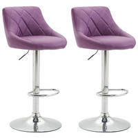 BARHOCKER Lazius, 2er Set, Gestell Metall in Chromoptik, Kunstleder Lila - Chromfarben/Lila, Kunststoff/Textil (46/100/49cm) - TPFLiving
