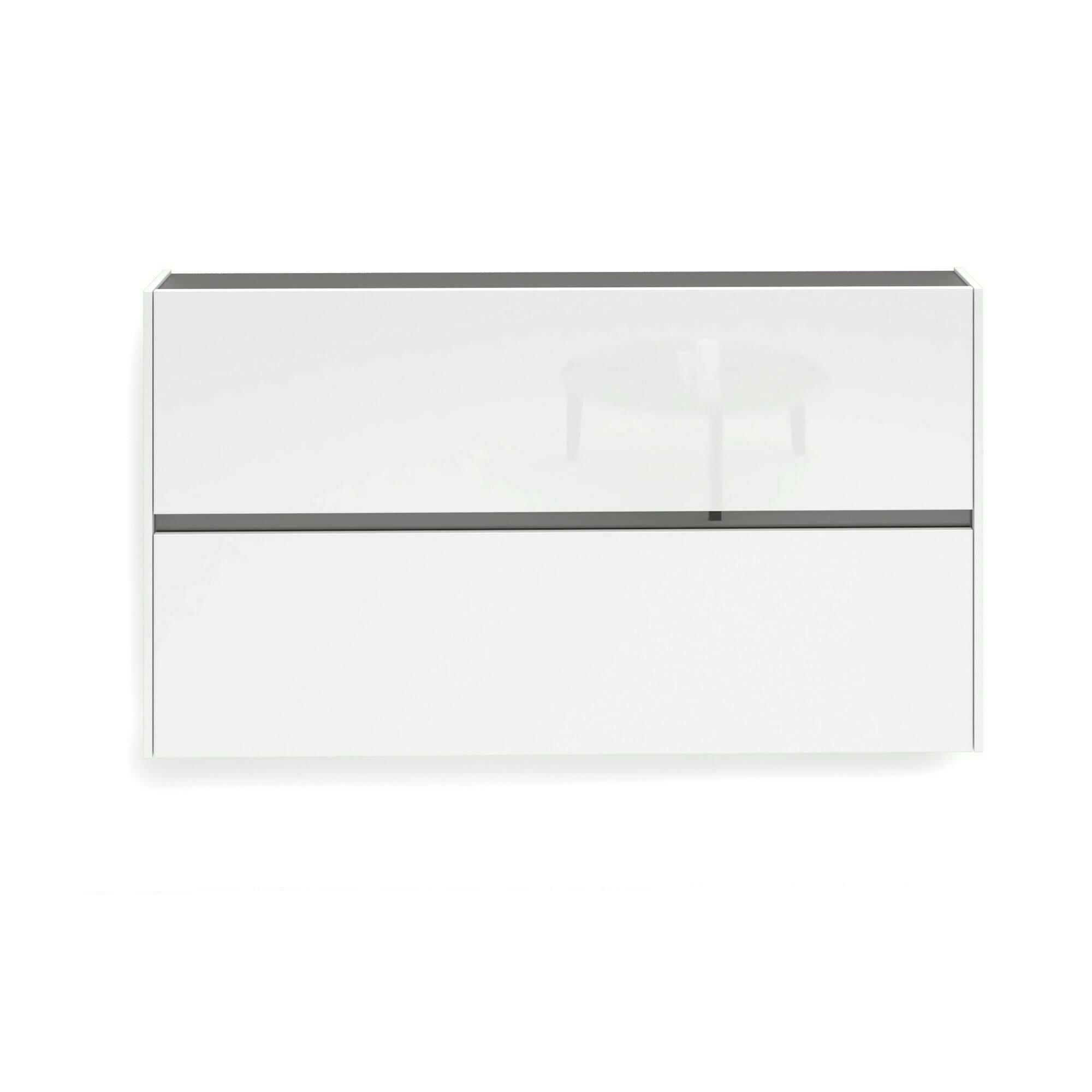 SCHUHSCHRANK Glänzendes Weiß 19/160/85 cm - Weiß, Holzwerkstoff (160/85/19cm) - DMORA