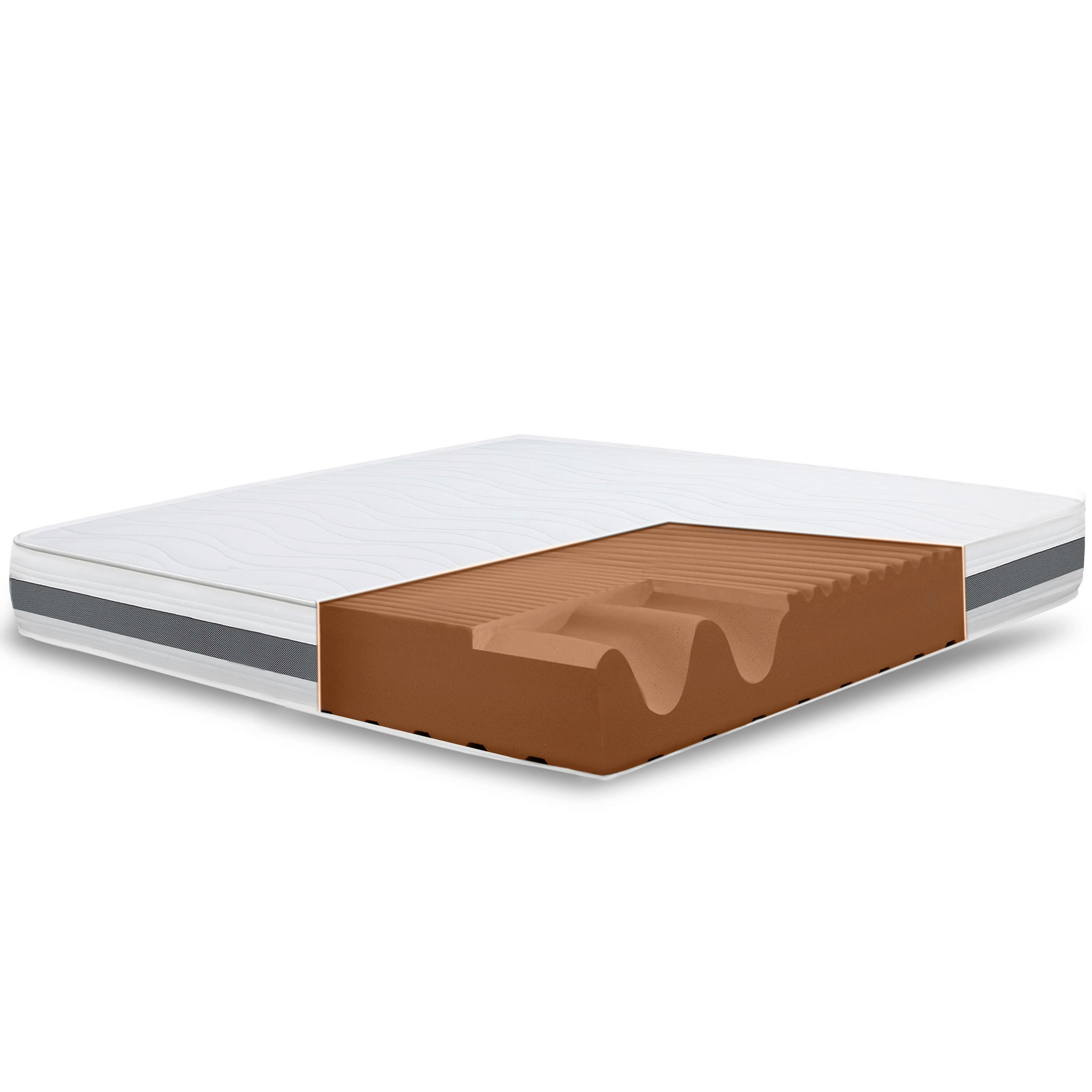 MATRATZE DOPPELTE 165x190 Memory Orthopädisch, Antibakteriell, Anti-Milben, Anti-Allergie.| Höhe 25 cm - Weiß, Textil (165/190cm) - The White Stone