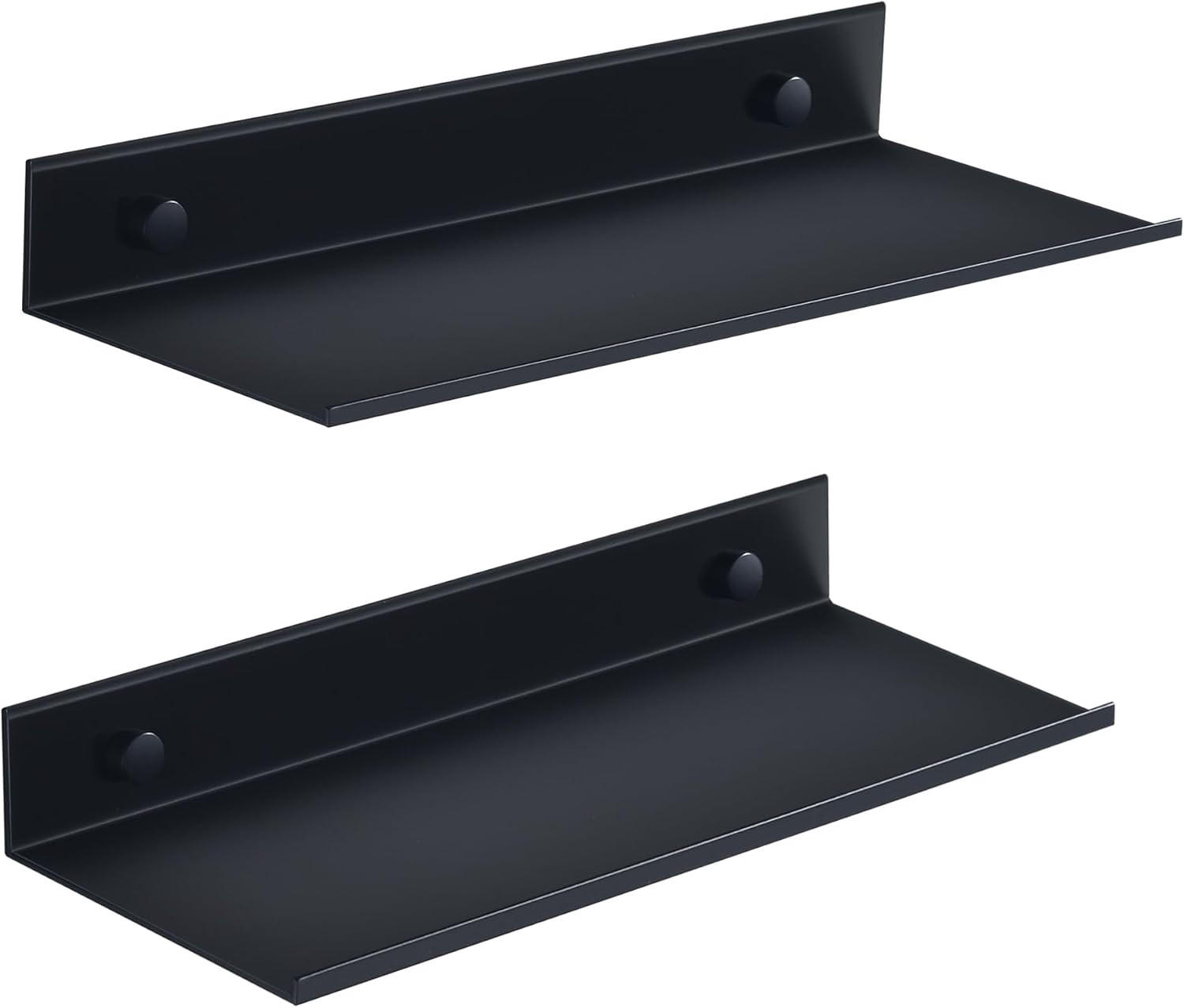 DUSCHREGAL , 30 cm Wandregal 2-teilig - Schwarz, Metall (12/4/30cm) - BELZ
