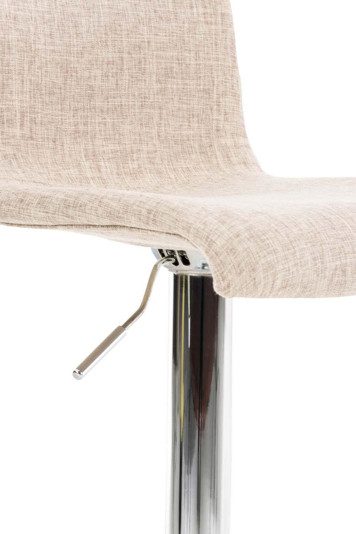 BARHOCKER 2er Set Stoff creme - Chromfarben/Creme, Textil/Metall (39/84/36cm) - CLP