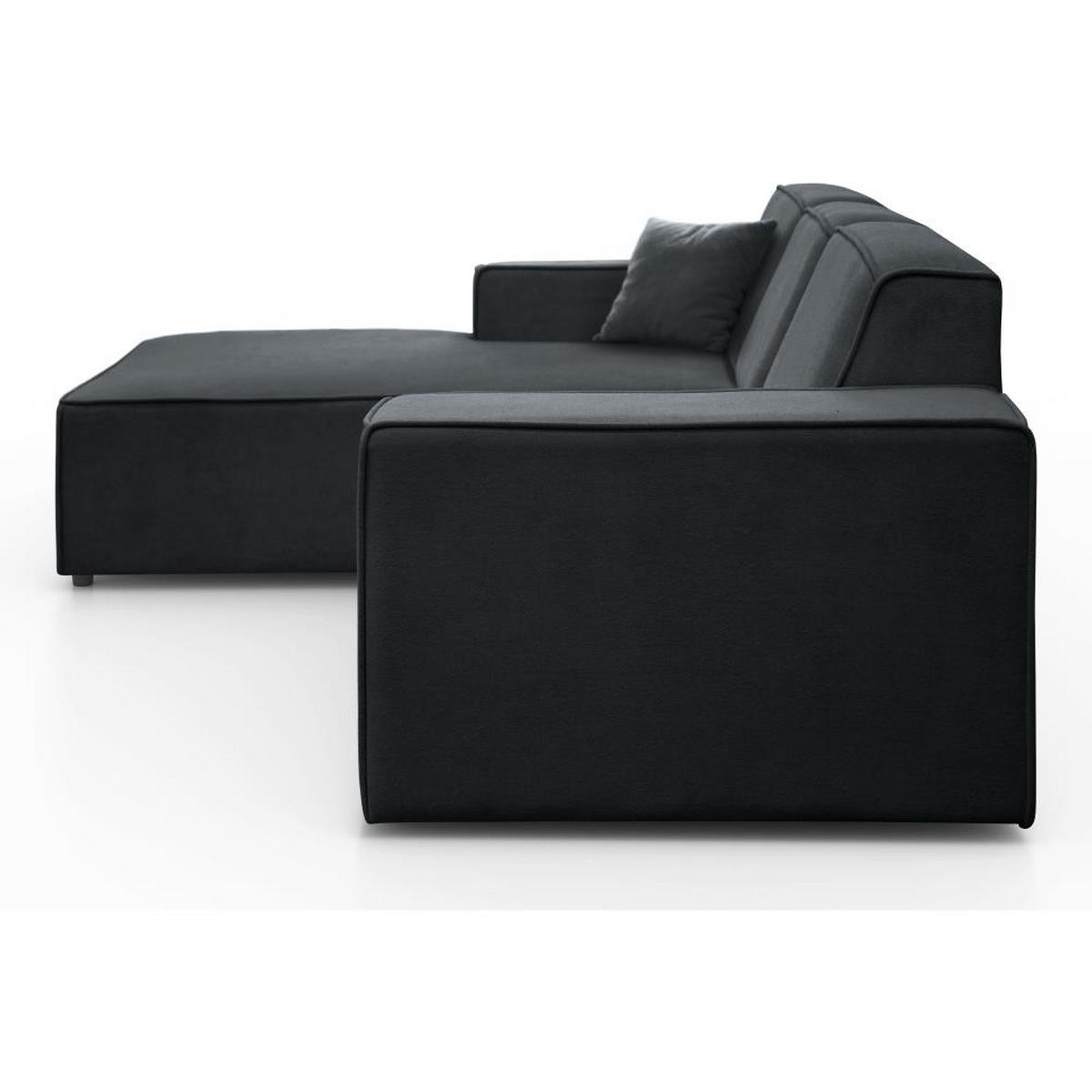 ECKSOFA ohne Schlaffunktion Pedro L dunkelgrau links - Dunkelgrau/Schwarz, Kunststoff/Textil (267/170cm) - Beautysofa