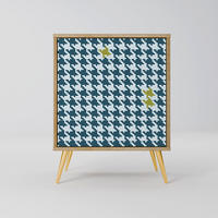 SIDEBOARD OUT OF CONTEXT, Eichefarben, 57,5x42x75,5 cm, Goldfarbene Metallfüße - Eichefarben/Goldfarben, Holzwerkstoff/Metall (57.5/75.5/42cm) - SpaceRebels