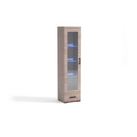 VITRINENSCHRANK LIVORNO 188 x 50 cm Eichefarben - Eichefarben, Holzwerkstoff (50/188/40cm) - MASSENO