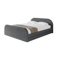POLSTERBETT mit Bettkasten, Fußteil und Lattenrost, Boxbett mit Matratze H3/H4 - LERIS-v1-Z 180x200 Dunkelgrau - Anthrazit, Holzwerkstoff/Textil (180/200cm) - ALTDECOR