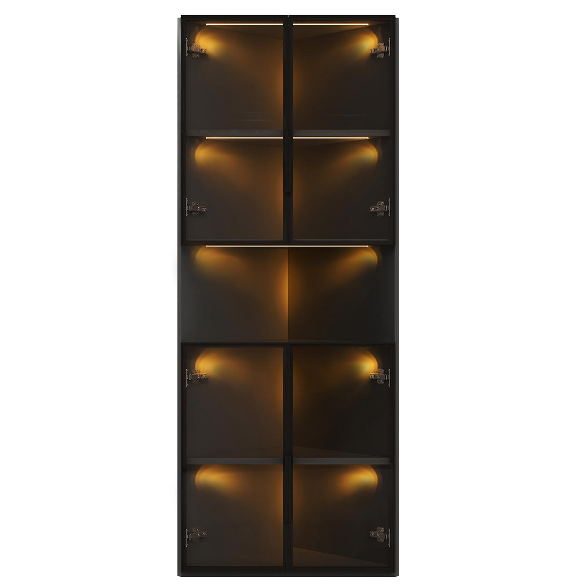 VITRINE Eckschrank LED Glasfront Schwarz 160cm Display Schrank - Schwarz, Holzwerkstoff (62/160/32cm) - FLIEKS
