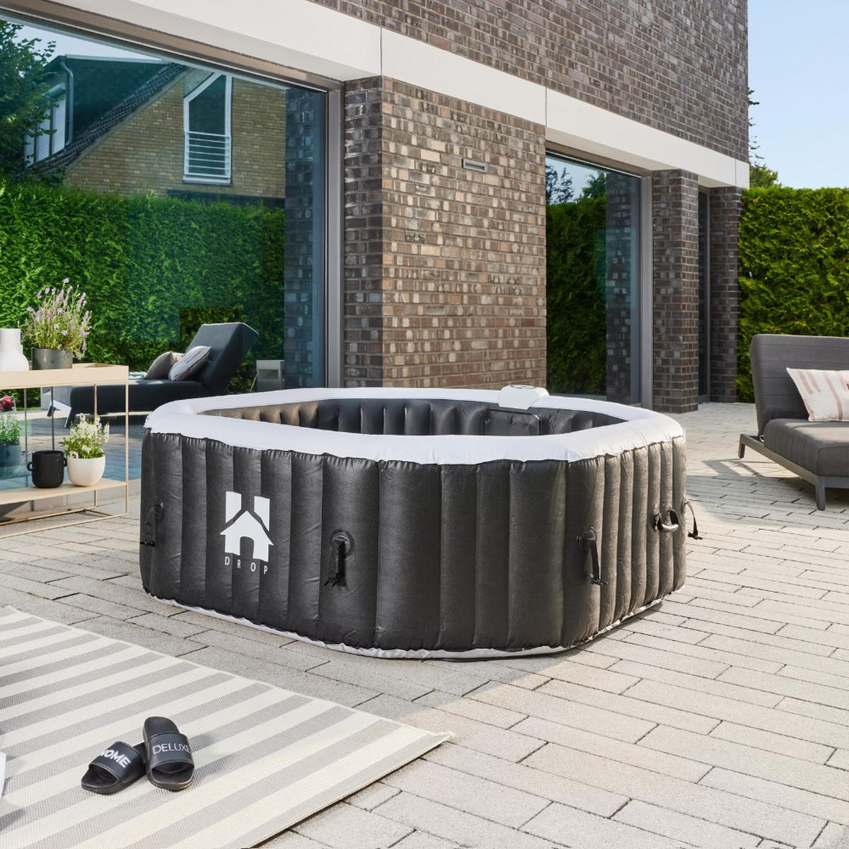 WHIRLPOOL DROP - Schwarz, Kunststoff (185/65/185cm) - Home Deluxe