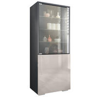 VITRINE Granada Sandgrau Hochglanz - Sandfarben, Holzwerkstoff (50/122.5/34.5cm) - Vladon